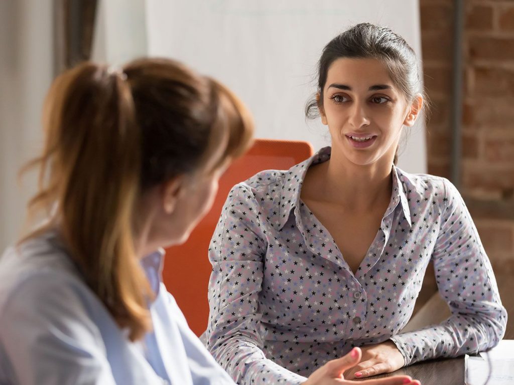 Basic Counselling Skills, two women having conversation.